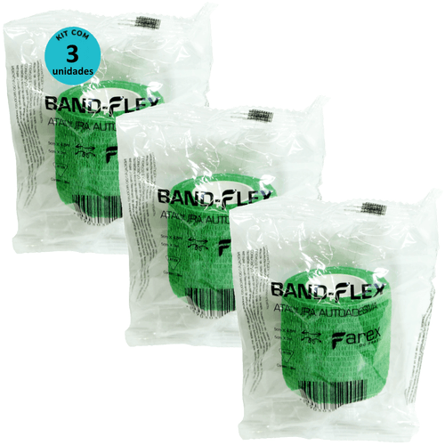 Atadura 5cm Verde Band-Flex Autoadesiva Para Animais Farex Kit com 3 Atadura 5cm Verde Band-Flex Autoadesiva Para Animais Farex Kit com 3